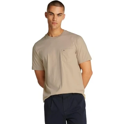 Imagen de Tommy Hilfiger Essential Solid Pocket TEE Camiseta básica, Hombre, Talla: XS, Sandalwood