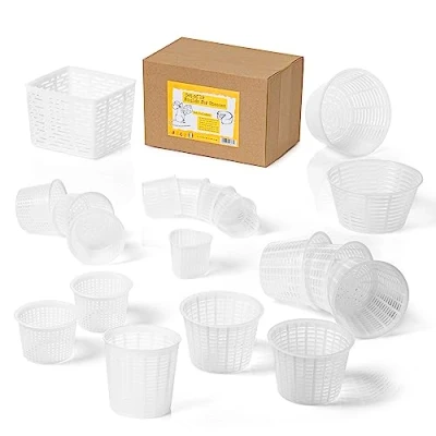 Imagen de AlcoFermBrew Juego de 19 moldes para queso, cestas hacer ricotta, quark y quesos blandos