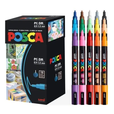 Imagen de Uni Ball Posca Rotuladores (15 unidades, base al agua, colores variados)