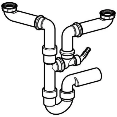Imagen de Geberit Sifón para fregadero de 2 piezas, modelo que ahorra espacio