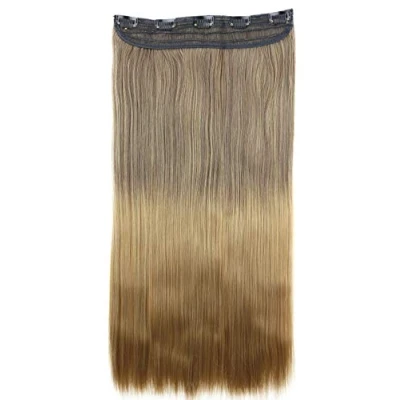 Imagen de CAISHA 60cm Clip in Extensions Extensión De Cabello Postizo Liso Rubio Marrón Ombré C75