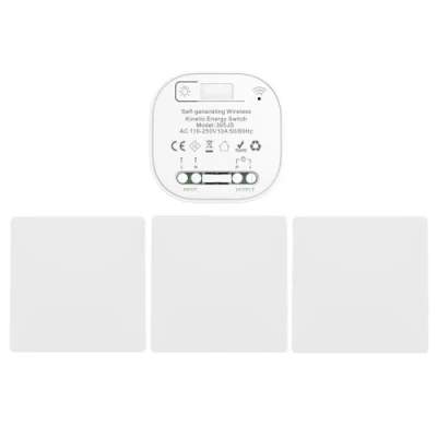 Imagen de Cerhot Kit de receptor interruptor luz inalámbrico autoalimentado, mando a distancia con botones para pared, iluminación LED interior y exterior el hogar, sin batería