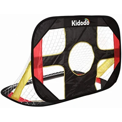 Imagen de Kidodo Postes de portería fútbol para niños, desplegable red plegable y portátil, jardín al aire libre e interior, juguete 100 x 70 cm