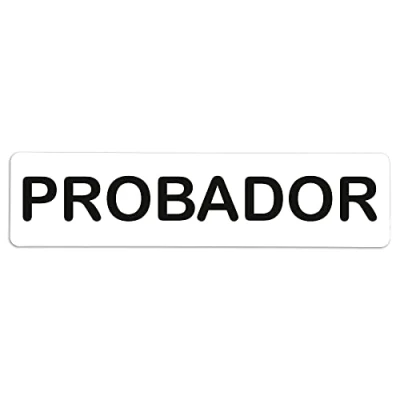 Imagen de Becral® Señal de PVC PROBADOR Placa Puerta informativa Cartel 200X50mm