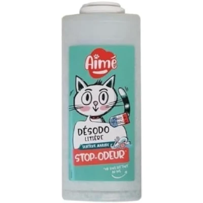 Imagen de Aimé Desodorante Arenero Gato Neutralizador de Olores 700 ml Gránulos Absorbentes Fabricados a partir Tobermorita Ambientador para Gatos que Absorbe Malos Fragancia Marina
