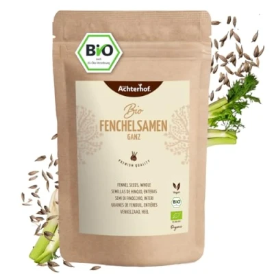 Imagen de semillas de hinojo BIO dulces enteras (250g) té como especia o anís y alcaravea vom Achterhof