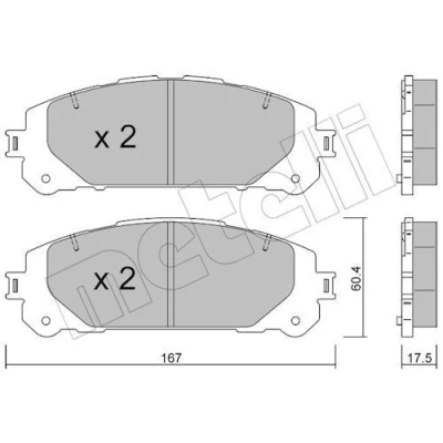 Imagen de METELLI 22 1367 0 Juego de pastillas freno excl. contacto avisador desgaste TOYOTA: RAV4 V