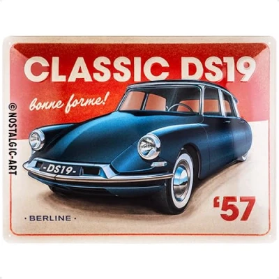 Imagen de Nostalgic Art Cartel de chapa retro, DS Classic DS19 Berline Idea regalo para aficionados coches, metálico, Diseño vintage, 30 x 40 cm