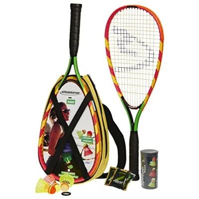 Imagen de Speedminton S600 Set Original Speed Badminton / Crossminton Se para principantes incluye 2 raquetas, 3 Gallitos, Luces fluorecentes el gallito y una maleta