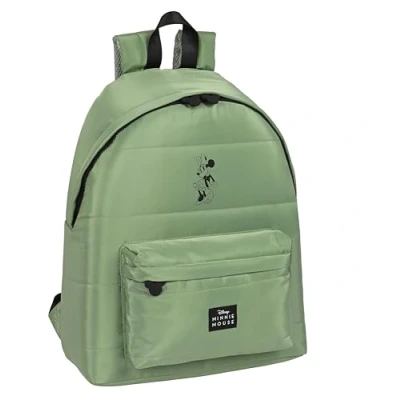 Imagen de MINNIE MOUSE Mint Shadow Day Pack Infantil, Mochila Alta Calidad, Máxima Resistencia, Cómoda y Versátil, 33x15x42 cm, Color Verde militar