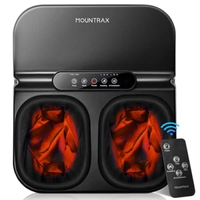 Imagen de Mountrax Masajeador de Pies con Calor, Shiatsu Amasado Profundo, para Fascitis Plantar, Adapta a Hasta Hombres Tamaño 46