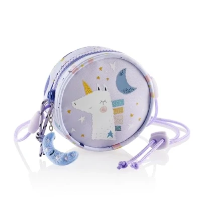 Imagen de Miquelrius Bolsito Bandolera, Unicornio con un Compartimento, Cierre Cremallera y Llavero Peluche, Cordón Regulable Sistema de Seguridad, Infantil 110 x 40 mm,