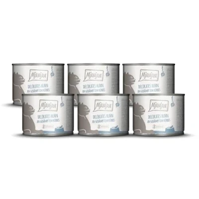 Imagen de MjAMjAM Comida húmeda Premium para Gatos Pollo Delicado con Calabaza al Vapor, Pack de 6 (6 x 200 g), sin Cereales Extra Carne