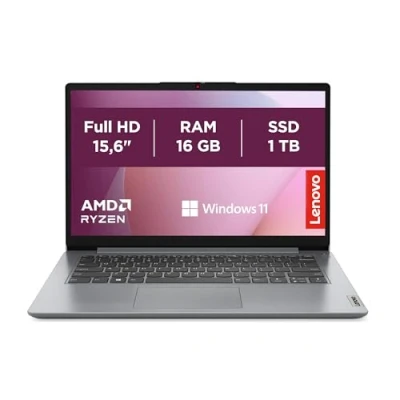 Imagen de Lenovo IdeaPad 1 Gen 7 Ordenador Portátil 15.6&quot; FHD (AMD Ryzen 5700U, 16GB RAM, 1TB SSD, AMD Radeon Graphics, Wi Fi 6, Windows 11 Home) Teclado QWERTY Español, Color Gris Nube