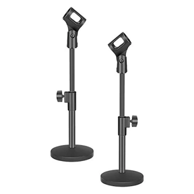 Imagen de Neewer 2 pies para micrófono de sobremesa muy estables con base hierro negro, clip y conversor tornillo macho 1,6 cm (5/8&quot;) a hembra 0,95 (3/8&quot;) Blue Yeti Snowball Spark otros micrófonos