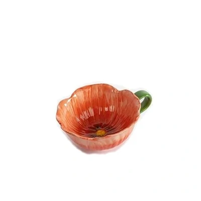 Imagen de ByOn 5283908006 Cup Poppy Taza de té (cerámica, 0,22 L), diseño flores, color rojo