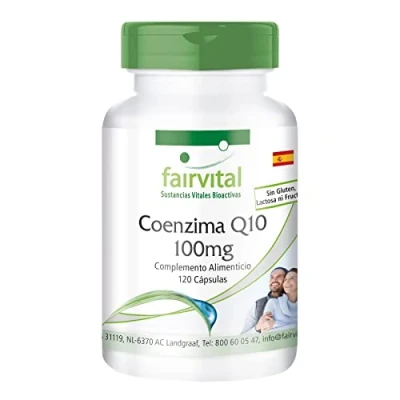 Imagen de Fairvital Coenzima Q10 100mg VEGANA CoQ10 Ubiquinona 120 Cápsulas Suministro para 4 meses Calidad Alemana