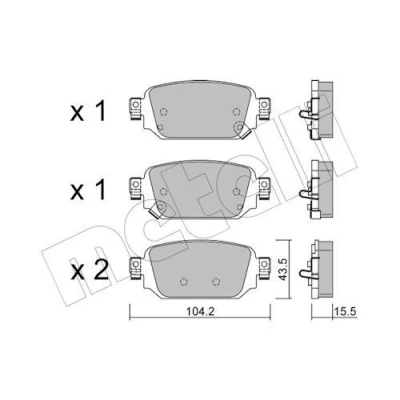 Imagen de METELLI 22 1238 0 Juego de pastillas freno con avisador acústico desgaste MAZDA: 3 Hatchback, CX 3, Berlina