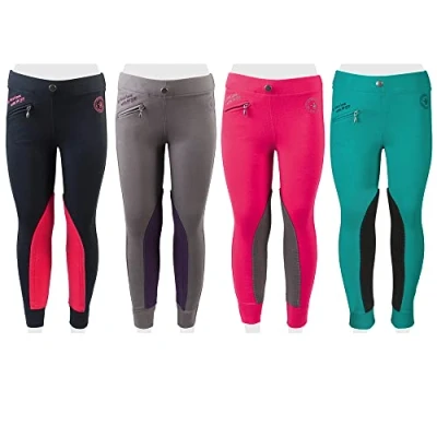 Imagen de PFIFF 102603 Ella Pantalones de equitación para niña, Color Rosa y Gris 140
