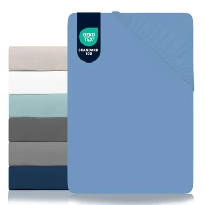 Imagen de Dreamzie Sabanas 180x200 Ajustable Microfibra Ultra Suave Oeko Tex Certificado Sabana Bajera Azul Cerúleo