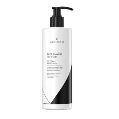 Imagen de Champu Biotina para el Cabello 10000 mcg I Premio mejor champú tratamiento Anticaída 2024 con Zinc, Saw Palmetto, Hierro, Cobre o Cafeína Sin Sulfatos Ni Parabenos Siliconas. XXL 400ml
