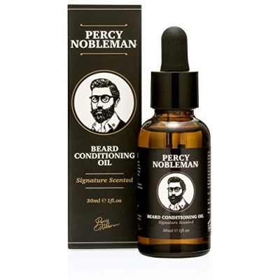 Imagen de Aceite para Barba de Percy Nobleman, Acondicionador 99% con una Mezcla Ingredientes Calidad que Suaviza y Acondiciona tu Vello Facial. (30ml)