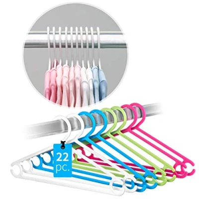 Imagen de LaLoona Set de 22 Perchas Bebe Ahorra Espacio, Ropa Colores, Plastico Ultrafinas, Infantiles Bebe, Niños Multicolor