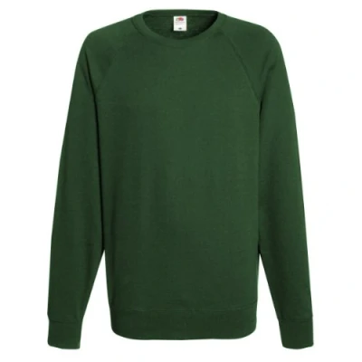 Imagen de Fruit Of The Loom Sudadera de raglán con cuello redondo y manga larga para hombre verde botella Medium