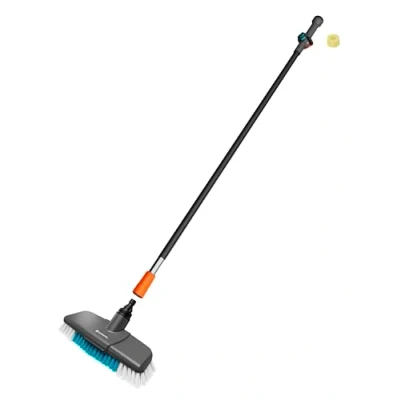 Imagen de Gardena Cleansystem Set de Lavado 150 cm y Cepillo Acoplable Duro: práctico Limpieza,Ideal para Limpiar con Agua Forma eficaz Superficies Grandes robustas,barritas champú(18828 20)