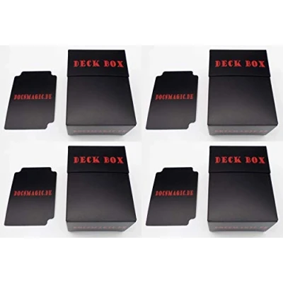 Imagen de docsmagic.de 4 x Deck Box Black + Card Divider Caja Negra PKM YGO MTG