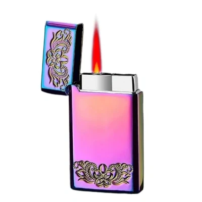 Imagen de Encendedor portátil Jet Torch Resistente al Viento, Gas butano, Recargable, Llama roja Ajustable(Purple)