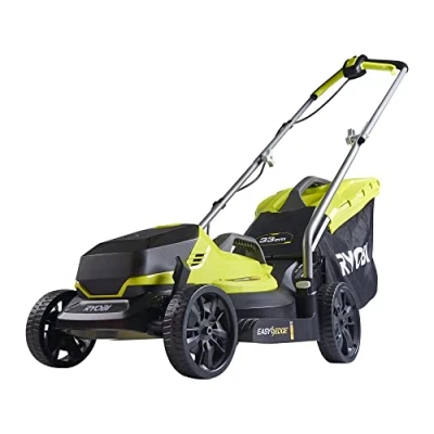 Imagen de RYOBI Cortacésped Eléctrico Inalámbrico a Batería 18V ONE+ Ø33cm Recoge y Mulching Gran Autonomía Compacto Fácil de Almacenar Se Entrega con 1 Obturador OLM1833B