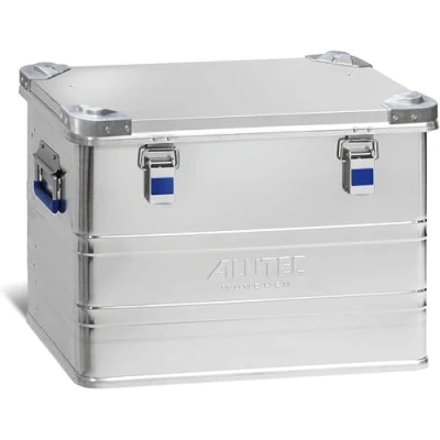 Imagen de caja de aluminio ALUTEC INDUSTRY 73 (73 l capacidad, dimensiones interiores 550 x 350 381 mm, a prueba polvo y salpicaduras, herramientas, almacenamiento, peso 4,9 kg) 13073
