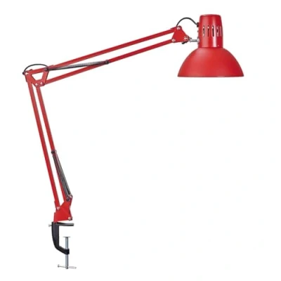 Imagen de MAUL lampara escritorio MAULstudy LED de pinza ajustable con brazo articulado para Elegante mesa metálica Fuente luz incluida Rojo