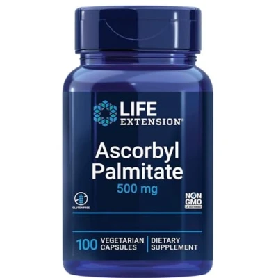 Imagen de Life Extension, Ascorbyl Palmitate, 500mg, Vitamina C Liposoluble, Alta Dosis, 100 Cápsulas veganas, Probadas en Laboratorio, Sin Gluten, Vegetarianas, Soja, No GMO