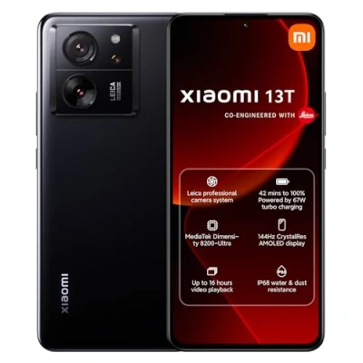 Imagen de Xiaomi 13T 5G Smartphone 8GB RAM+256GB ROM 6,67&quot; FHD+144Hz AMOLED Display, 50MP Dreifachkamerasystem, 5000mAh 67W Kabelloses Laden MediaTek Dimensity 8200 Ultra (Schwarz)