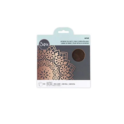 Imagen de Sizzix Effectz 664568 hojas aluminio decorativas (15,2 x 15,2 cm, 10 de oro rosa), Papel, un color, tamaño