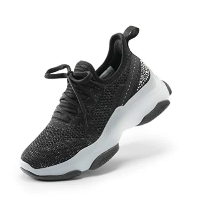Imagen de DREAM PAIRS Zapatillas Deportivas Sin Cordones para Niños Running Correr Ligeros con Suela Antideslizantes,Size 36,Negro,SDFS2303K