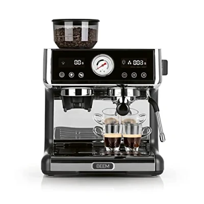 Imagen de BEEM Espresso GRIND EXPERT Colador Premium con Molinillo 2 Termobloques para la Preparación simultánea de y Microespuma Leche Display Extracción Molido