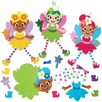 Imagen de Baker Ross FC720 Adornos de Hadas con Cuentas Juego 5, Actividades Manuales para Niños