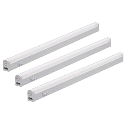 Imagen de Oktaplex Riga Conjunto de 3 luces LED para montaje bajo gabinete, 28 cm, luz neutral blanca 4000K, tira 230V 370 lúmenes con interruptor, ampliable, iluminación cocina 4W