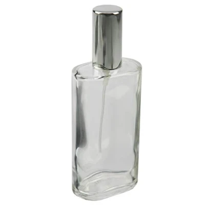 Imagen de Fantasia 46193 botella De Vidrio Transparente, Ovalado, Con Rociador Bomba Y Tapa, Para, Plata, 100 ml