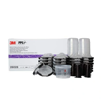 Imagen de 3M PPS 2.0 Kit de Taza Pistola pulverizadora, Tapas y revestimientos, 26028, Micro, Filtro 3 onzas, 200 micras, Uso para automóviles, Muebles, casa más, 1 Mini Pintura, 50