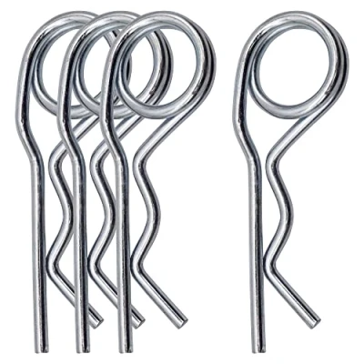 Imagen de SKIR&#039;CO (4 uds) Pasadores de chaveta resorte acero zincado 4 mm, Clips R anillo doble, Pasador en forma