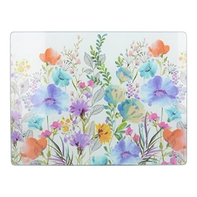 Imagen de CREATIVE TOPS Protector de encimera cristal, 40 x 30 cm, diseño Flores
