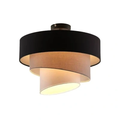 Imagen de lámpara de techo &#039;Coria&#039; (Moderno) en Negro hecho Metal e.o. para Salón &amp; Comedor (1 llama, E27) Lindby textil, techo,