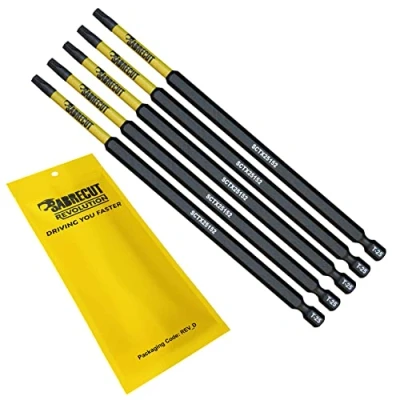 Imagen de 5 x SabreCut SCTX25152_5 152 mm T25 TX25 Juego de puntas destornillador impacto magnético Torx Heavy Duty Compatible con Dewalt Milwaukee Bosch Makita y más