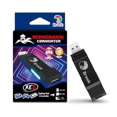 Imagen de Brook Wingman XE 2 Converter Adaptador de Controlador inalámbrico Dos en uno para PS, Consolas Switch y PC, soporta Turbo Ajustable Remap, Color Azul