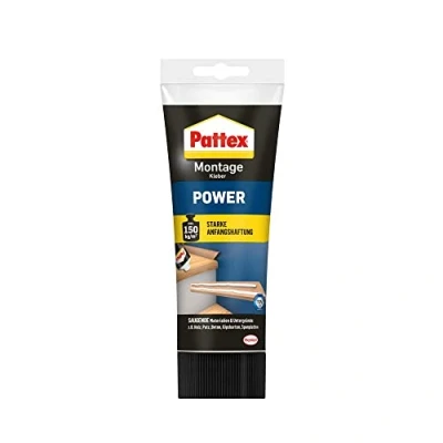 Imagen de Pattex Assembly Adhesive Power, adhesivo de construcción 250 g con fuerte adhesión inicial, potente para materiales absorbentes, interiores y exteriores