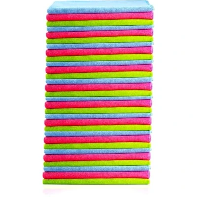 Imagen de Glart Bayetas de microfibra para limpiar el coche, suaves, absorbentes y sin pelusas, no rayan la pintura, 40 x cm, azul, verde rosa (paquete 30)